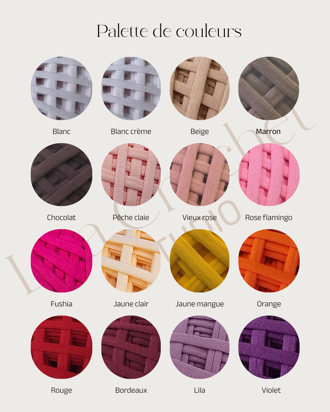 Palette de couleurs numéro 1 de Léa Crochet Studio